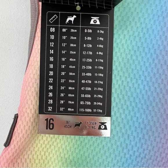 Canada Pooch Chill Seeker Cooling Vest - Rainbow - Size 16 - Picture 3 of 6